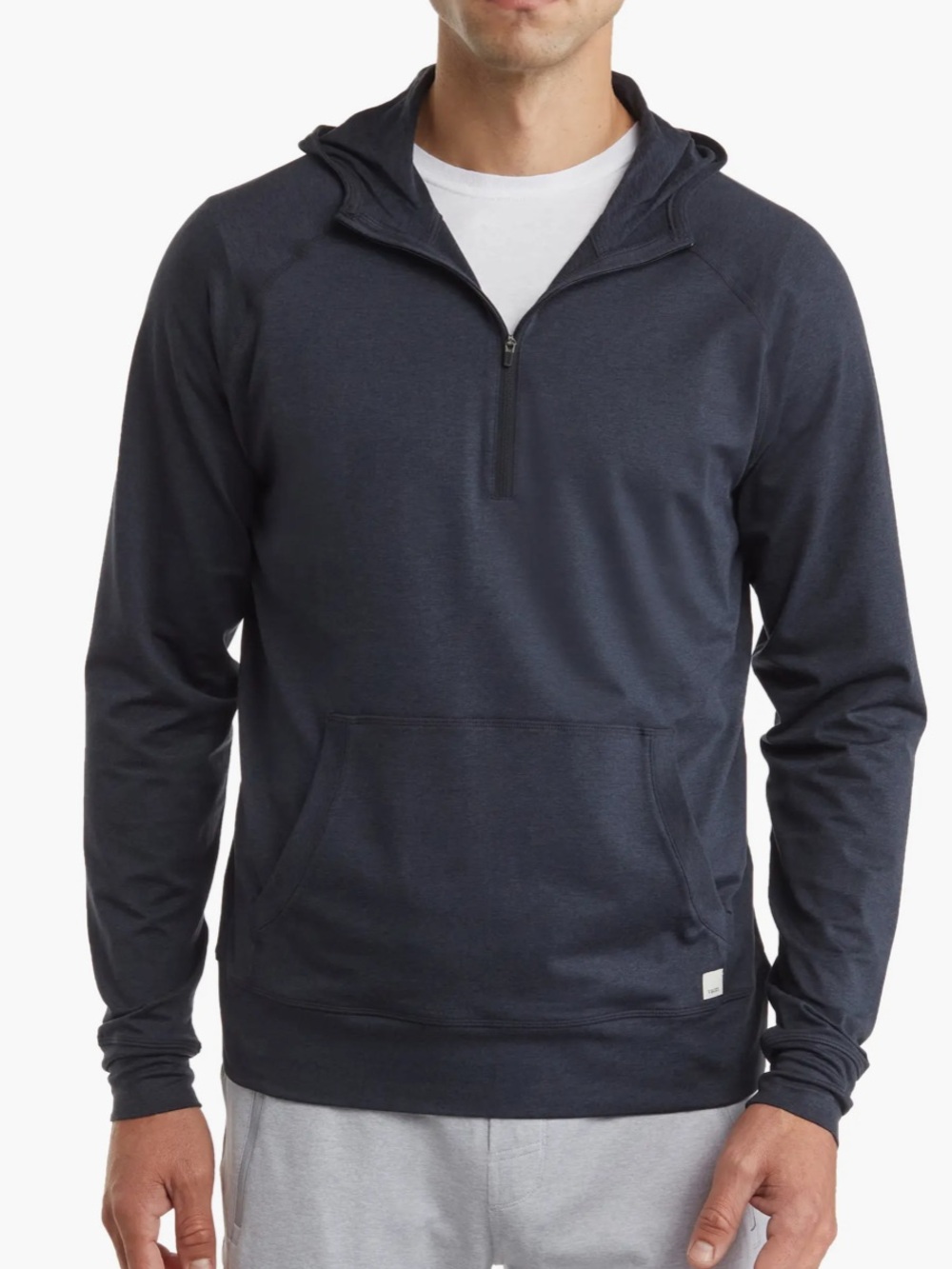 VUORI NWOT MENS PONTO PERFORMANCE HALF ZIP HOODIE MIDNIGHT HEATHER SIZE XXL